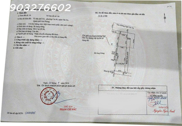 Bán nhà mặt đường Ngô Gia Tự, Hải An, Hải Phòng – diện tích S 111m², giá chỉ 151 tr/m