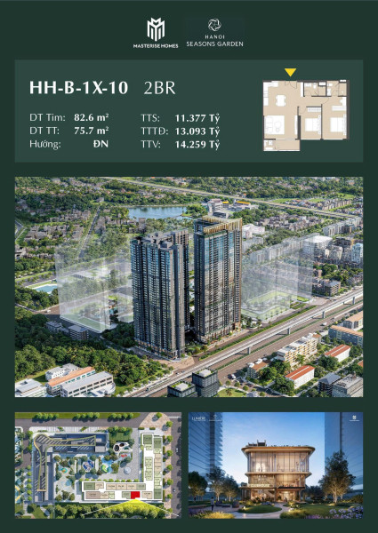 🏡 1PN HÀNG HIẾM – PHÒNG KHÁCH SIÊU RỘNG
LUMIÈRE HANOI SEASONS GARDEN