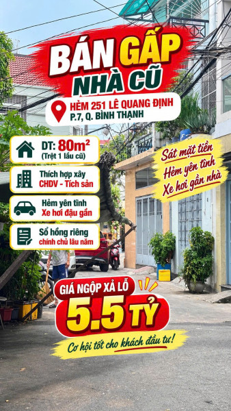 Giảm 2 tỷ Bán nhà Lê Quang Định Bình Thạnh, 78m2  xây CHDV, 5.5tỷ