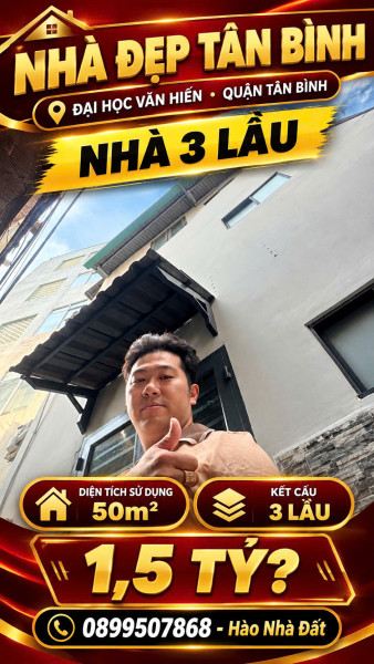 💎 BÁN NHÀ QUẬN TÂN BÌNH, DTSD 50m², Đúc 3 Lầu (2PN), Sát Mặt Tiền, Gần ĐH Văn Hiến - 1.5 T.ỷ?