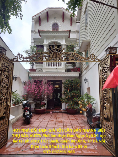 HOT NHÀ ĐẤT ĐẸP- GIÁ TỐT CẦN BÁN NHANH BIỆT THỤ SÂN VƯỜN khu phố ẩm thực Đảo Ngọc Ngũ Xá P.Trúc