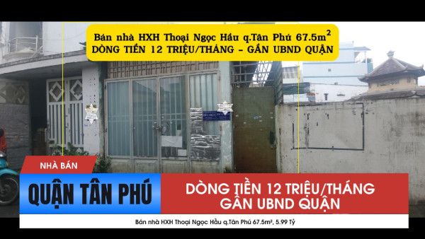 Bán nhà HXH Lý Tuệ q.Tân Phú 64m², 6.99 Tỷ - CẠNH AEON